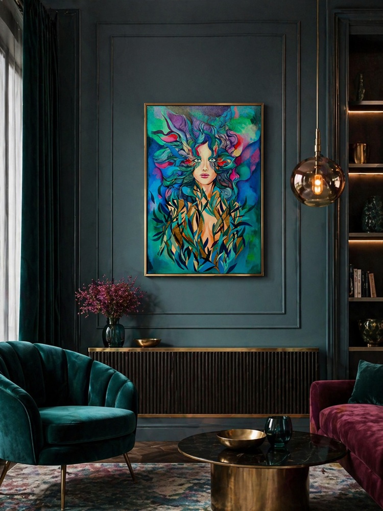 obraz Maggie Piu Lady Imo, 60x90 cm, akryl na płótnie - we wnętrzu