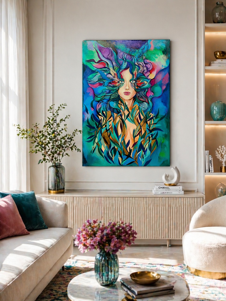 obraz Maggie Piu Lady Imo, 60x90 cm, akryl na płótnie - we wnętrzu