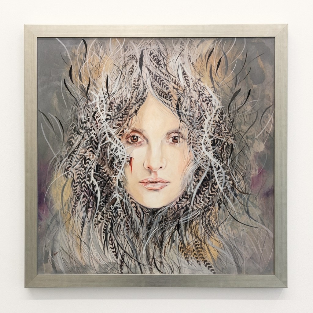 Rita, 80x80 cm, technika mieszana, Maggie Piu